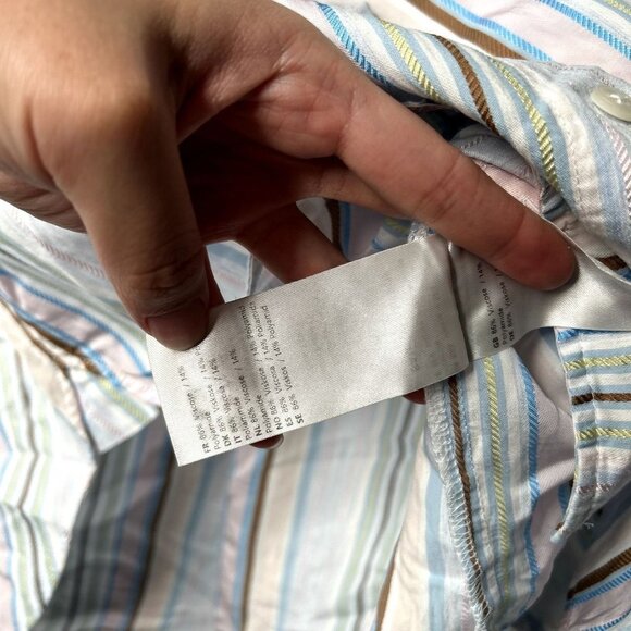 Samsoe Samsoe Alfrida Pastel Blue Striped Button Front Shirt Women's Size XXS - Picture 5 of 10
